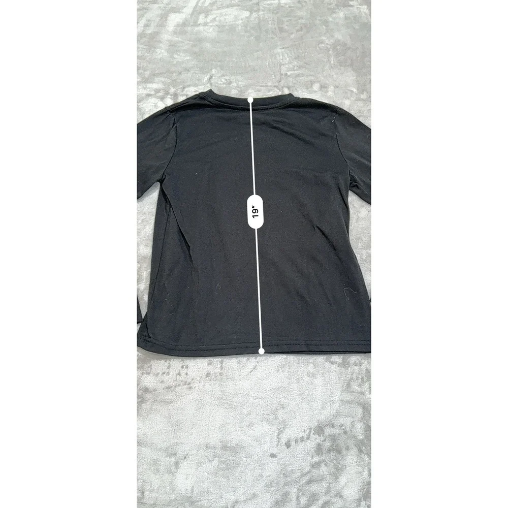 Cat & Jack Shirt Boys Medium Long Sleeve‎ Sleep Sleep Play Black Crew Neck EUC